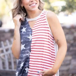 Boutique Simplified Miss Red White & Blue Tank Tops 8 Boutique Simplified Miss Red White & Blue Tank Tops