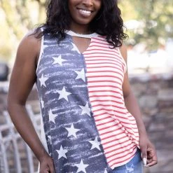 Boutique Simplified Miss Red White & Blue Tank Tops 9 Boutique Simplified Miss Red White & Blue Tank Tops