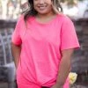 Boutique Simplified Tops Hot Pink Dreams With A Twist