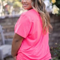 Boutique Simplified Tops Hot Pink Dreams With A Twist