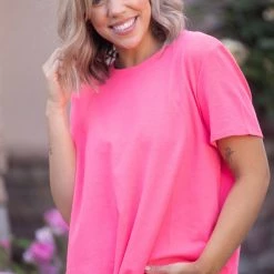 Boutique Simplified Tops Hot Pink Dreams With A Twist