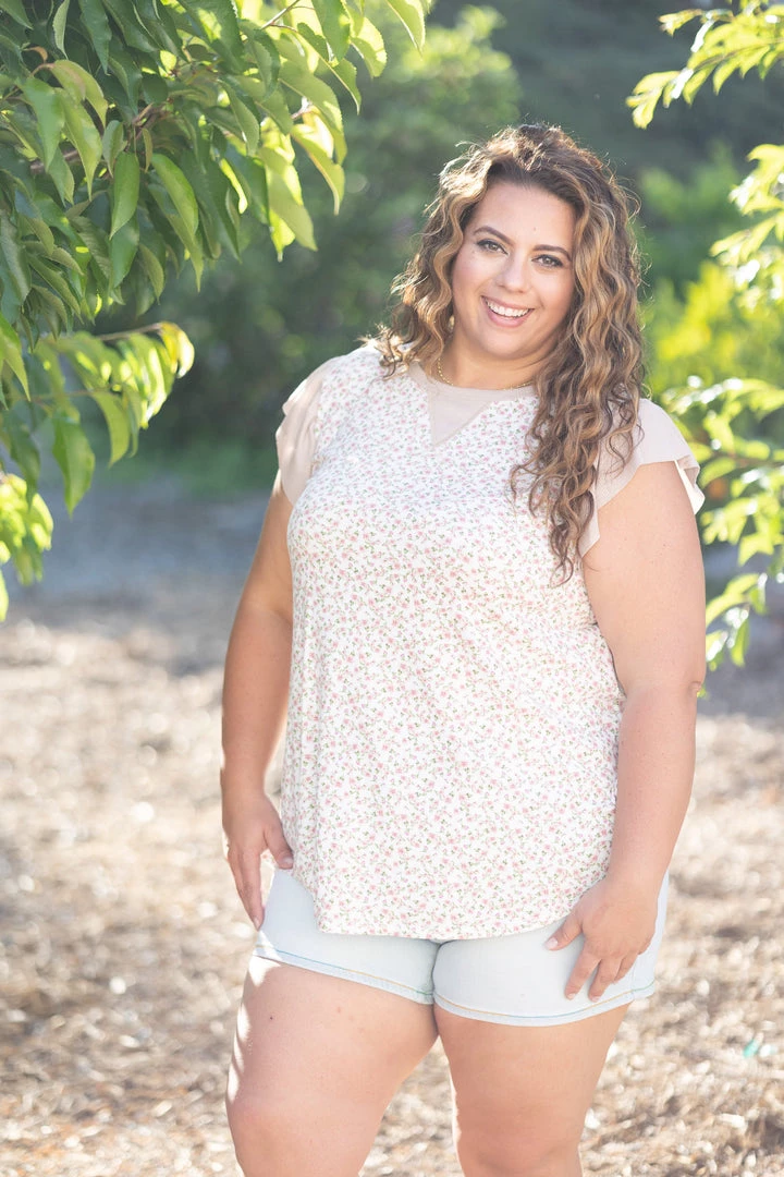 Boutique Simplified Tops Delicate Nature Ruffle Sleeve 3 Boutique Simplified Tops Delicate Nature Ruffle Sleeve