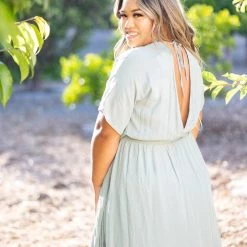 Boutique Simplified Rhythm & Sage Dress