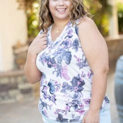 Boutique Simplified Napa Floral Sleeveless Top