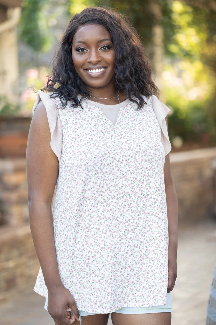 Boutique Simplified Tops Delicate Nature Ruffle Sleeve 6 Boutique Simplified Tops Delicate Nature Ruffle Sleeve