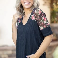 Boutique Simplified Sheer Beauty Short Sleeve