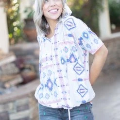 Boutique Simplified No Reins Short Sleeve Hoodie