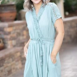 Boutique Simplified Rhythm & Sage Dress