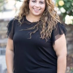 Boutique Simplified Tops Spanish Lullaby Flutter Sleeve