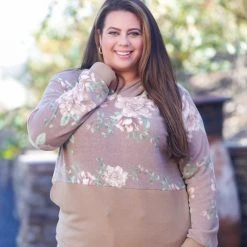 Boutique Simplified Natural Babe Hoodie Long Sleeve Tops