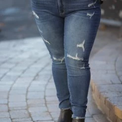 Boutique Simplified In Stock Next Level Distressed Skinnies Bottoms