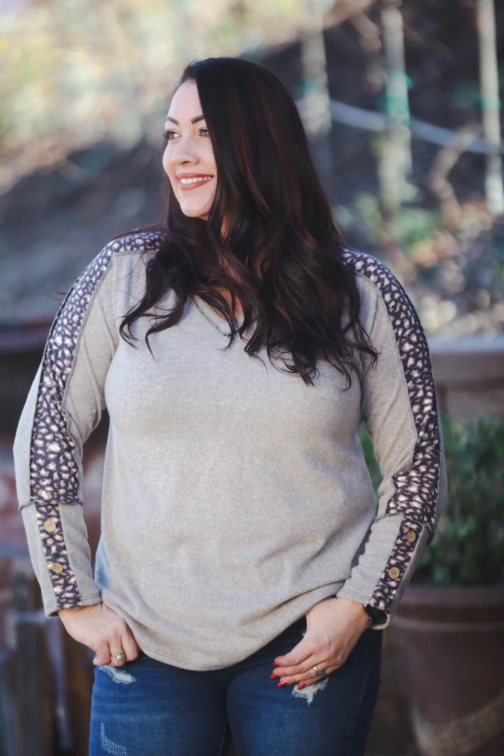 Boutique Simplified Tops Stunner Brushed Hacci Top 4 Boutique Simplified Tops Stunner Brushed Hacci Top