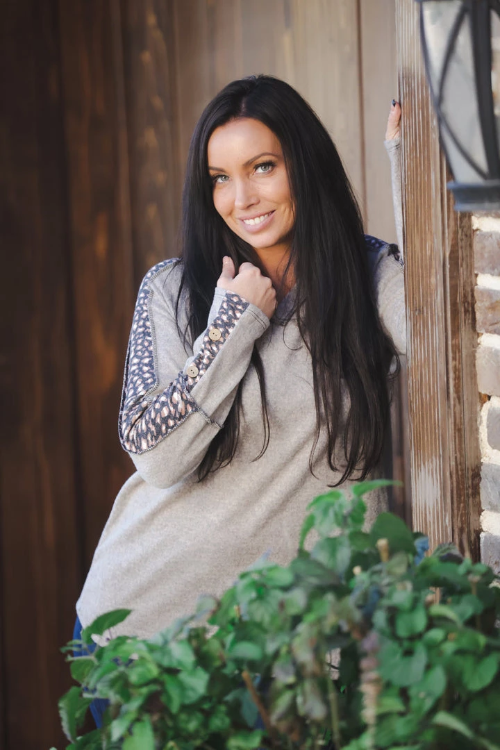 Boutique Simplified Tops Stunner Brushed Hacci Top 2 Boutique Simplified Tops Stunner Brushed Hacci Top