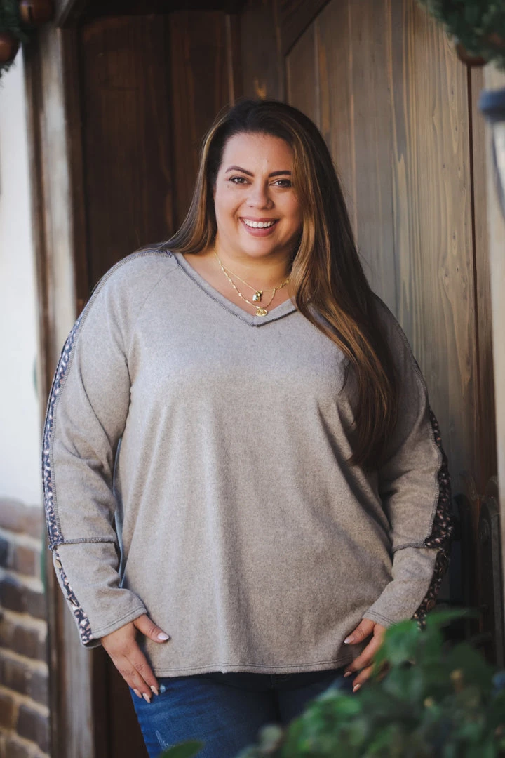 Boutique Simplified Tops Stunner Brushed Hacci Top 3 Boutique Simplified Tops Stunner Brushed Hacci Top