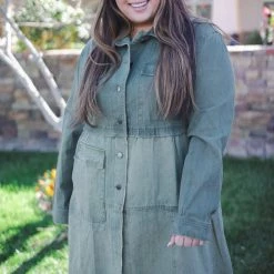 Boutique Simplified Tops Confidence In Denim Tiered Jacket