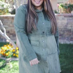 Boutique Simplified Tops Confidence In Denim Tiered Jacket