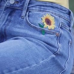 Boutique Simplified Sunflower Dreams Relaxed Fit Judy Blues Bottoms