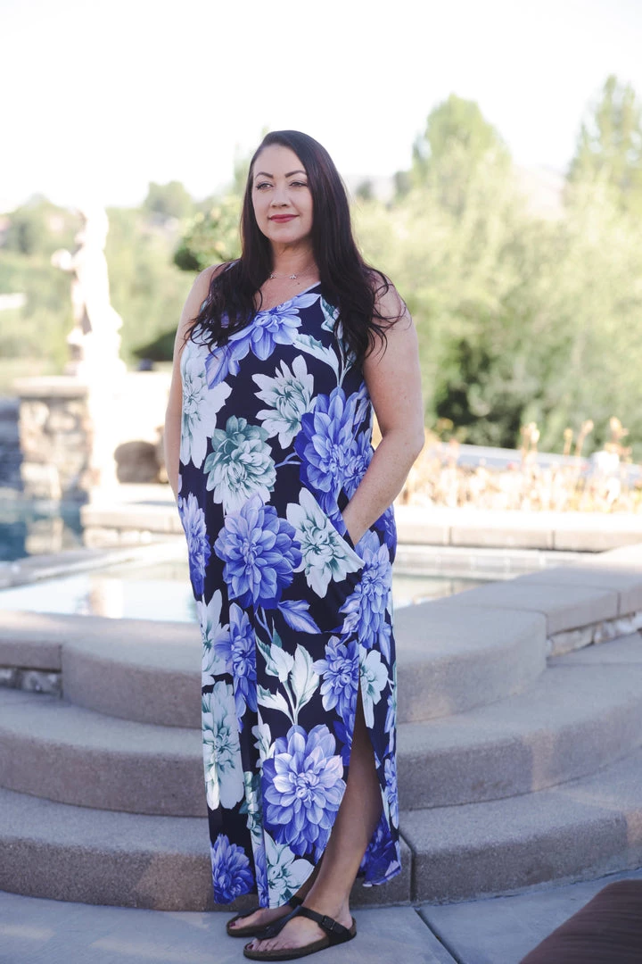 Boutique Simplified Navy Floral Maxi Dress Dresses 2 Boutique Simplified Navy Floral Maxi Dress Dresses