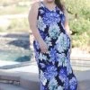 Boutique Simplified Navy Floral Maxi Dress Dresses