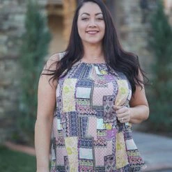 Boutique Simplified Joy With Paisley Halter Top Tops