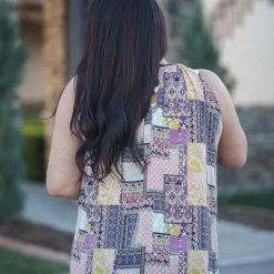 Boutique Simplified Joy With Paisley Halter Top Tops
