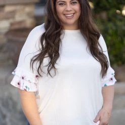 Boutique Simplified Confide In Me Ruffle Sleeve Tops