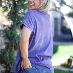 Boutique Simplified Purple Rain Short Sleeve Tops 9 Boutique Simplified Purple Rain Short Sleeve Tops