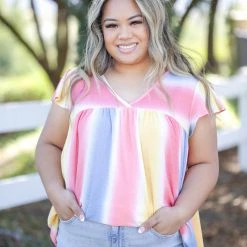 Boutique Simplified Hypnotized And Mesmerized Babydoll Tops