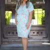 Boutique Simplified Dresses Aqua Beauty Surplice Dress