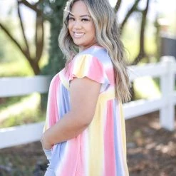 Boutique Simplified Hypnotized And Mesmerized Babydoll Tops