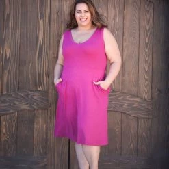 Boutique Simplified Feel Your Touch Magenta Dress