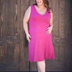 Boutique Simplified Feel Your Touch Magenta Dress