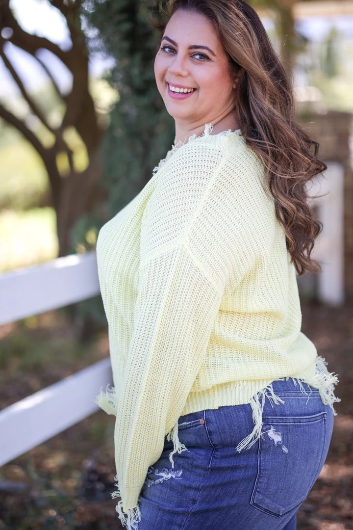 Boutique Simplified Tops You Are My Sunshine Frayed Sweater 3 Boutique Simplified Tops You Are My Sunshine Frayed Sweater