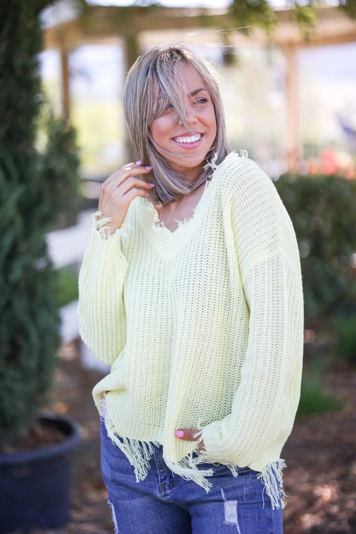 Boutique Simplified Tops You Are My Sunshine Frayed Sweater 4 Boutique Simplified Tops You Are My Sunshine Frayed Sweater
