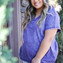 Boutique Simplified Purple Rain Short Sleeve Tops 11 Boutique Simplified Purple Rain Short Sleeve Tops