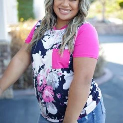 Boutique Simplified Pink Floral Short Sleeve Tops 8 Boutique Simplified Pink Floral Short Sleeve Tops