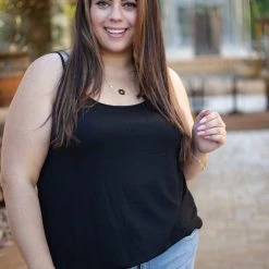 Boutique Simplified Tops Blacked Out Cami Tank