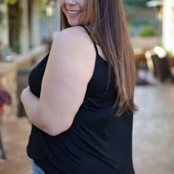 Boutique Simplified Tops Blacked Out Cami Tank