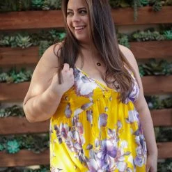 Boutique Simplified Tops Baileys Babe Yellow Babydoll