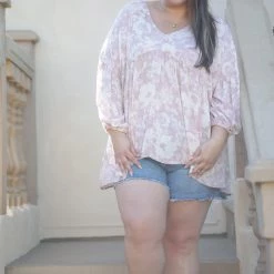 Boutique Simplified Tops Boho Rose Babydoll