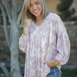 Boutique Simplified Tops Boho Rose Babydoll