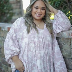 Boutique Simplified Tops Boho Rose Babydoll