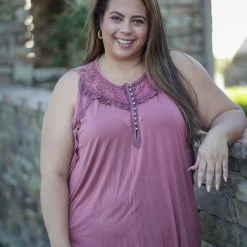 Boutique Simplified Twilight Berry Sleeveless Top