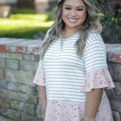 Boutique Simplified Floral Flutters Bell Sleeve Tops