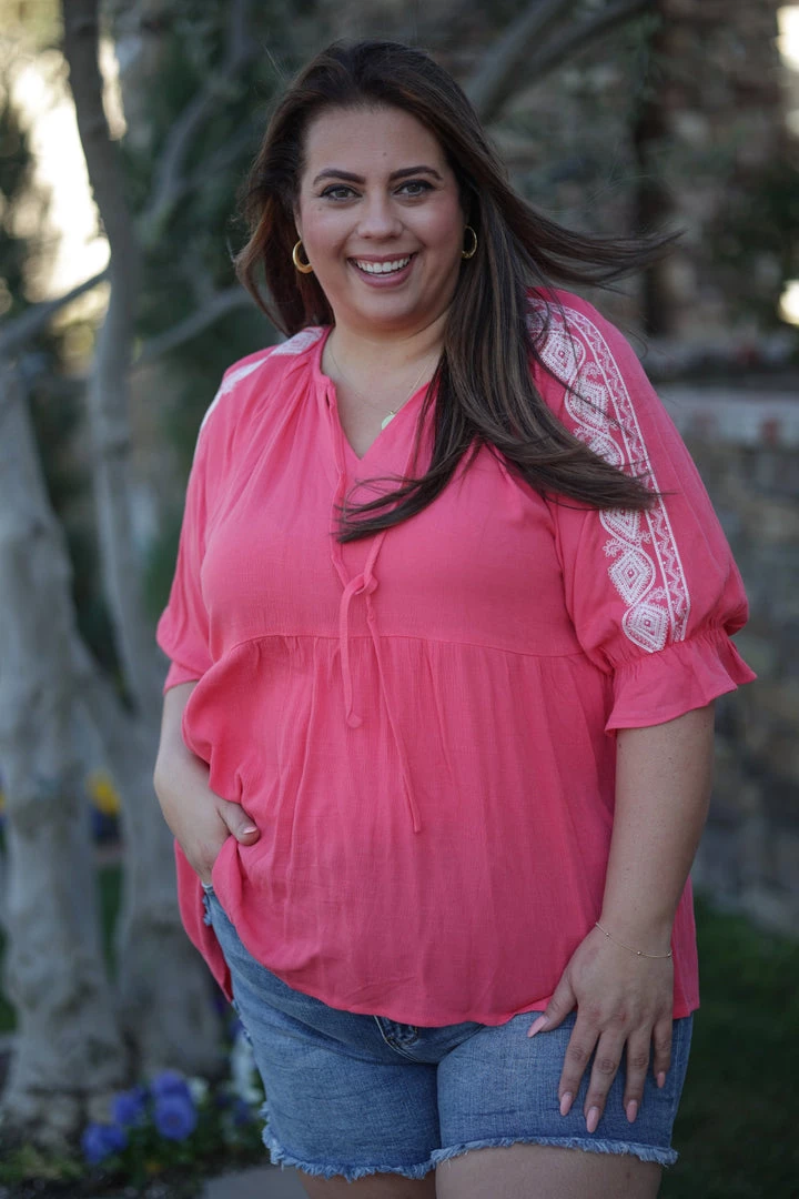 Boutique Simplified Enchanted 3/4 Sleeve Tops 2 Boutique Simplified Enchanted 3/4 Sleeve Tops