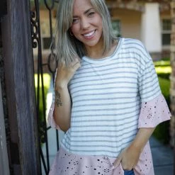 Boutique Simplified Floral Flutters Bell Sleeve Tops