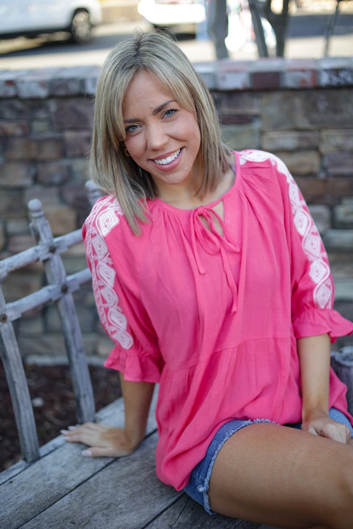 Boutique Simplified Enchanted 3/4 Sleeve Tops 4 Boutique Simplified Enchanted 3/4 Sleeve Tops