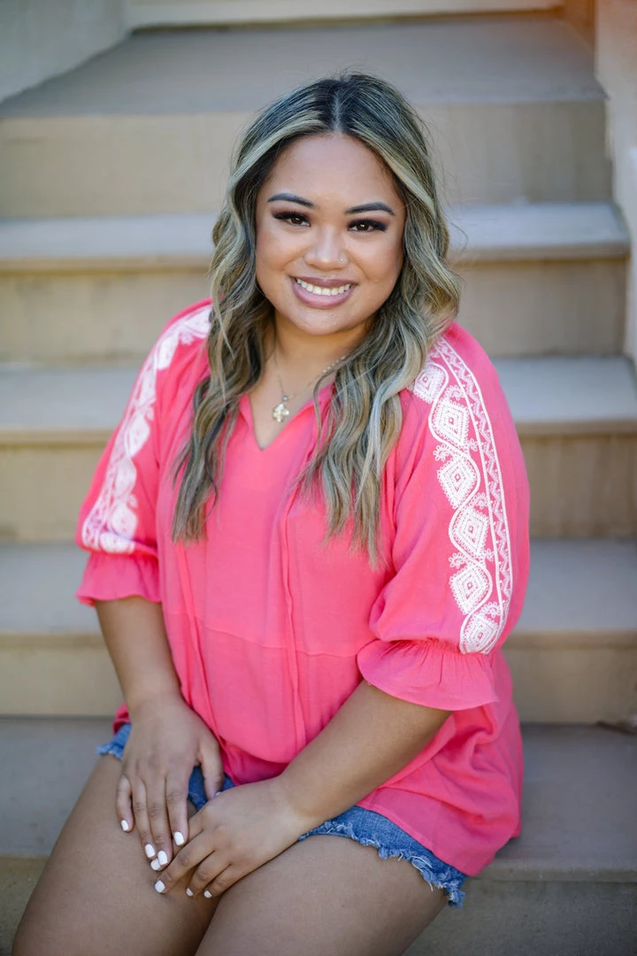 Boutique Simplified Enchanted 3/4 Sleeve Tops 1 Boutique Simplified Enchanted 3/4 Sleeve Tops