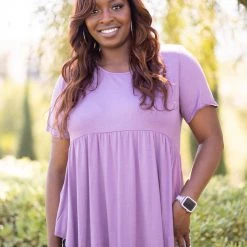 Boutique Simplified Be My Baby-Doll In Dusty Lavender