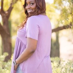 Boutique Simplified Be My Baby-Doll In Dusty Lavender